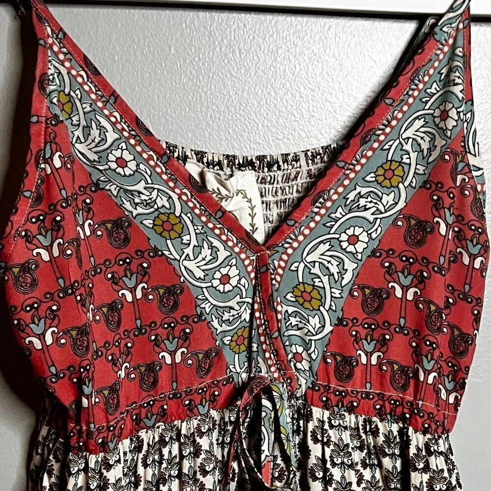 GWENDA PRINTED ADJUSTABLE TASSEL MAXI DRESS Size M - Picture 9 of 16